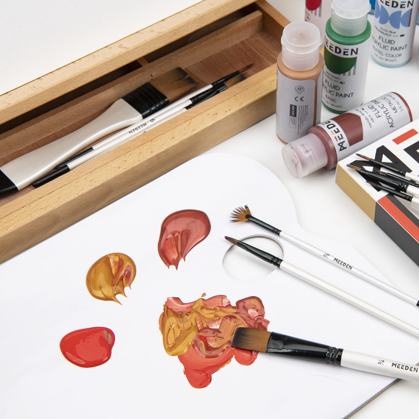 MEEDEN Art 12‑delige acrylverf penselenset 4 | Schilderverf Club