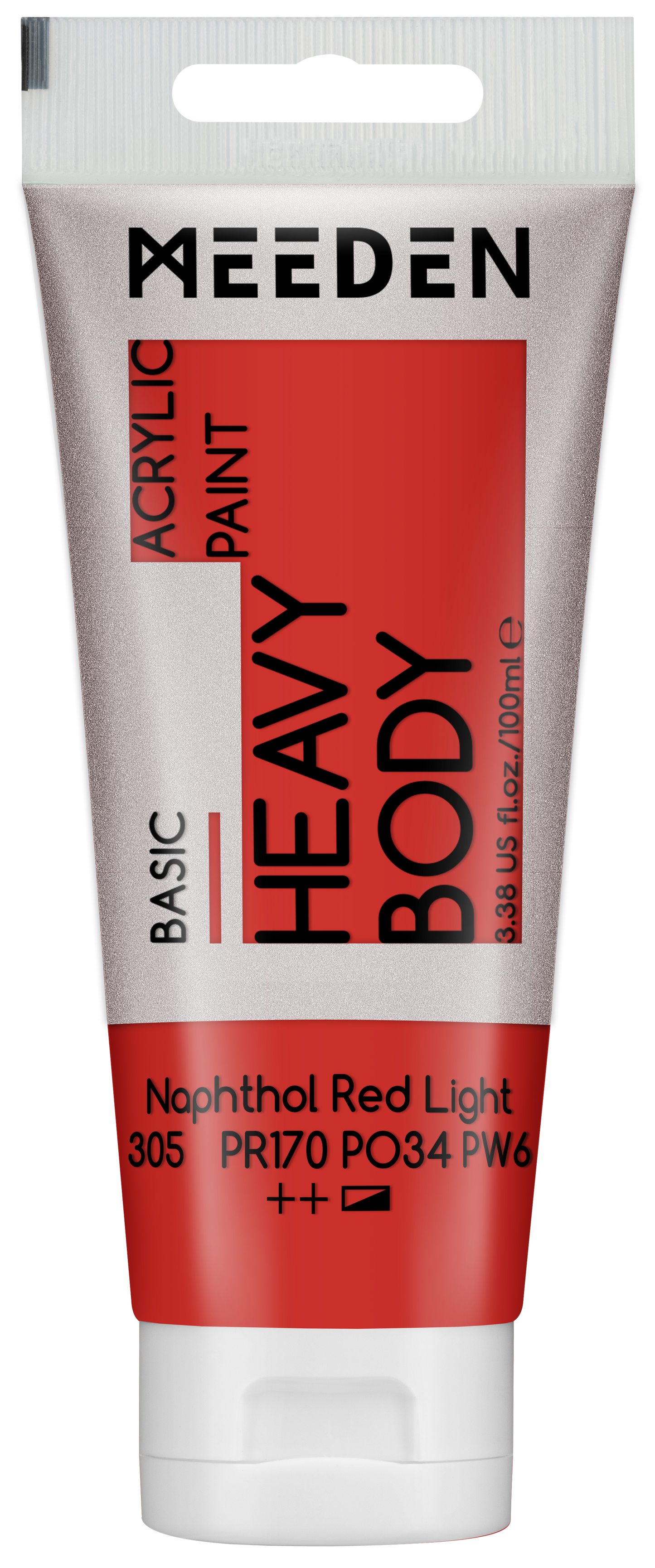 MEEDEN Art acrylverf Naphthol Red Light 100ml tube | Schilderverf Club