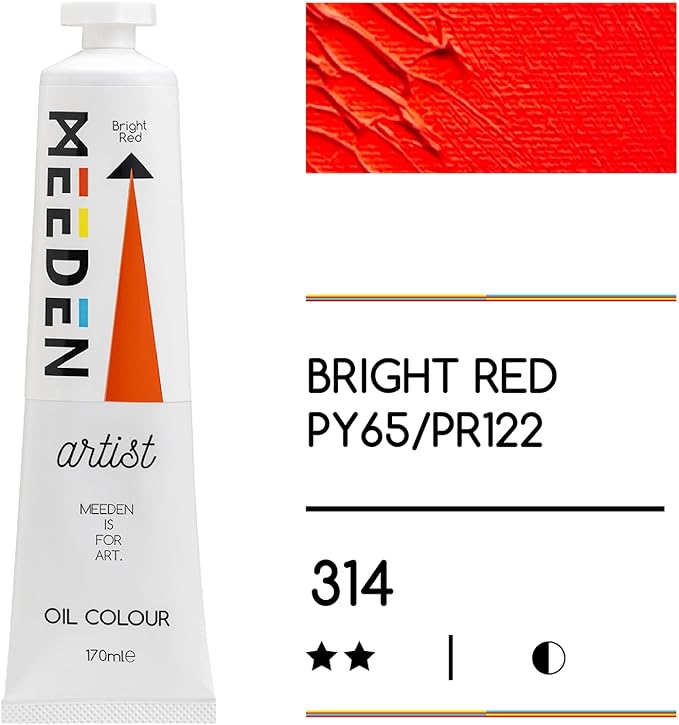 MEEDEN Art bright red olieverf 170 ml 2 | Schilderverf Club