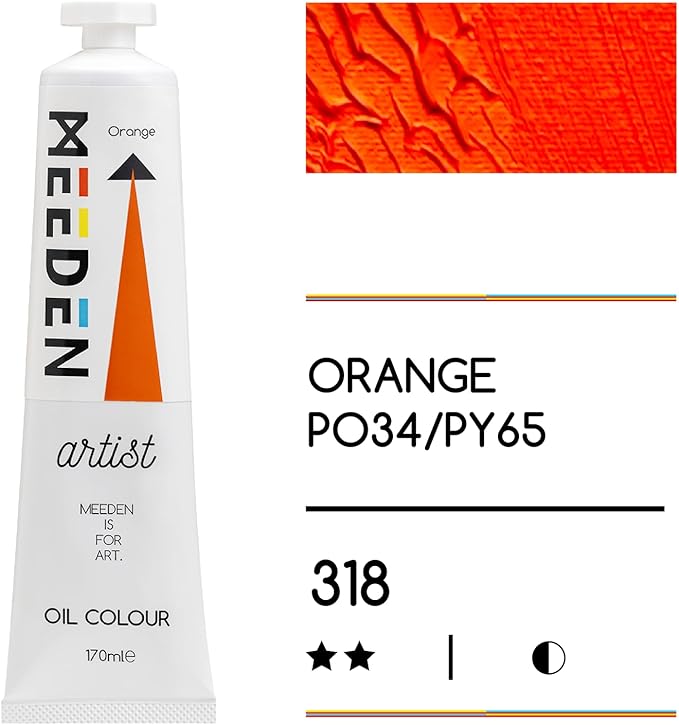 MEEDEN Art orange olieverf 170 ml 2 | Schilderverf Club