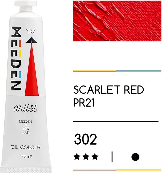 MEEDEN Art scarlet red olieverf 170 ml 2 | Schilderverf Club
