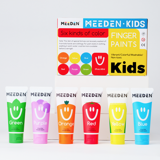 MEEDEN Art vingerverfset voor kinderen – 6 kleuren
