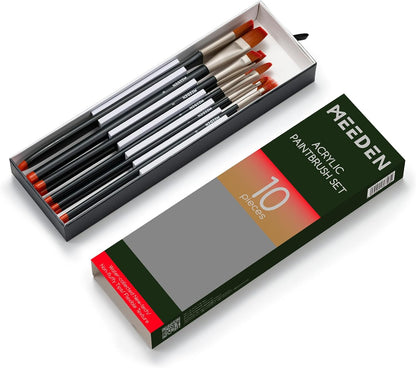 Penselenset Acrylverf 10-delig – MEEDEN Art