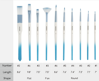 MEEDEN Art 10‑delige aquarelverf penselenset 2 | Schilderverf Club