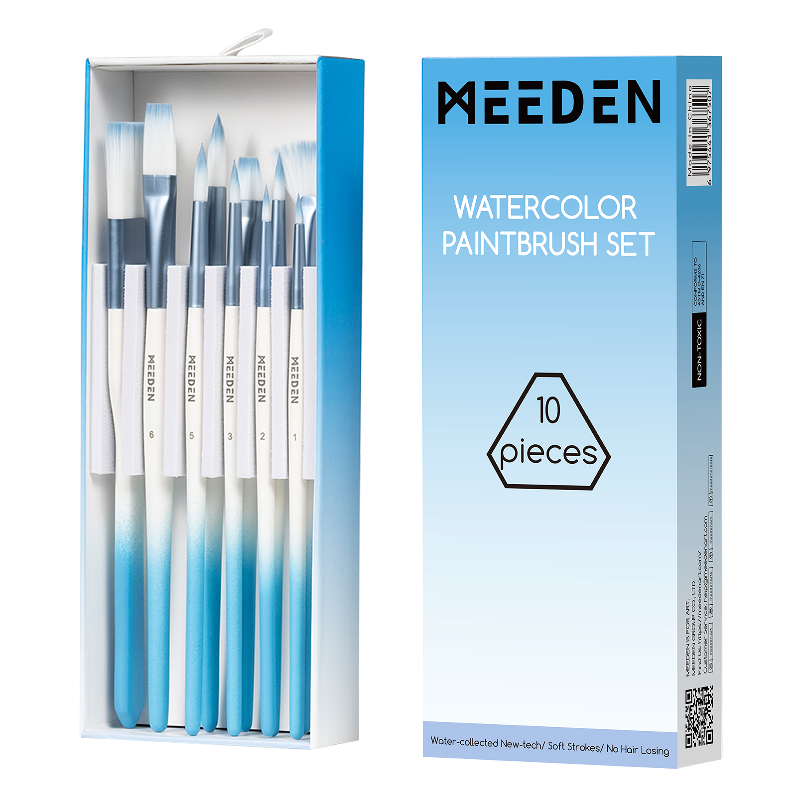 MEEDEN Art 10‑delige aquarelverf penselenset | Schilderverf Club