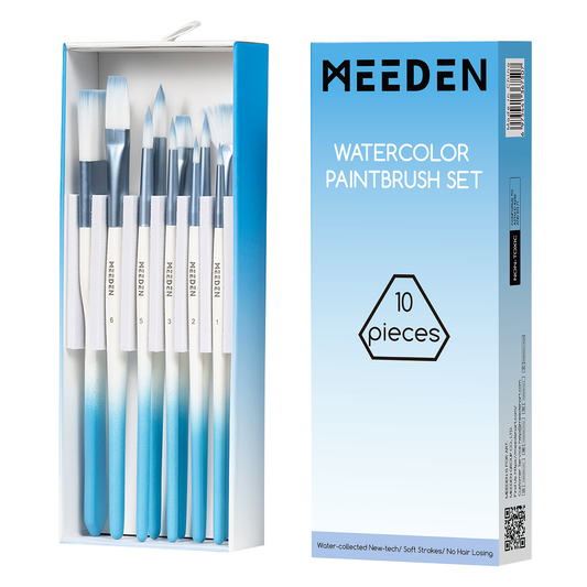 MEEDEN Art 10‑delige aquarelverf penselenset | Schilderverf Club
