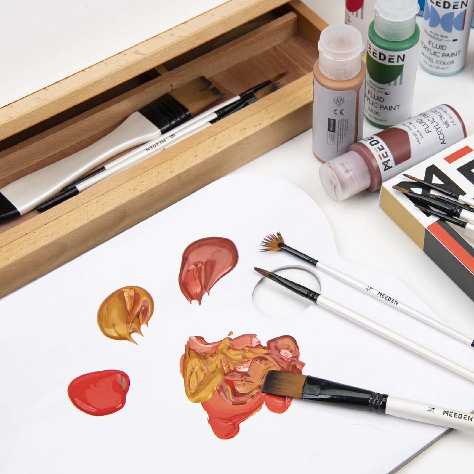 MEEDEN Art 12‑delige acrylverf penselenset 4 | Schilderverf Club