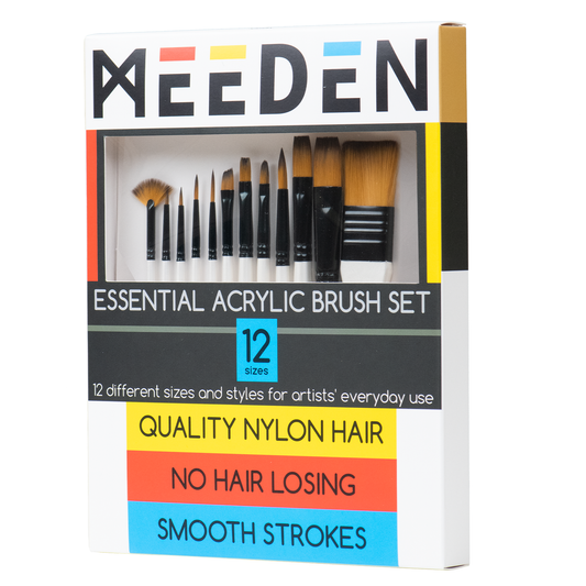 MEEDEN Art 12‑delige acrylverf penselenset | Schilderverf Club