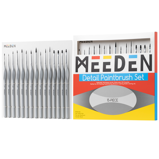 MEEDEN Art 15-delig detailkwastenset | Schilderverf Club