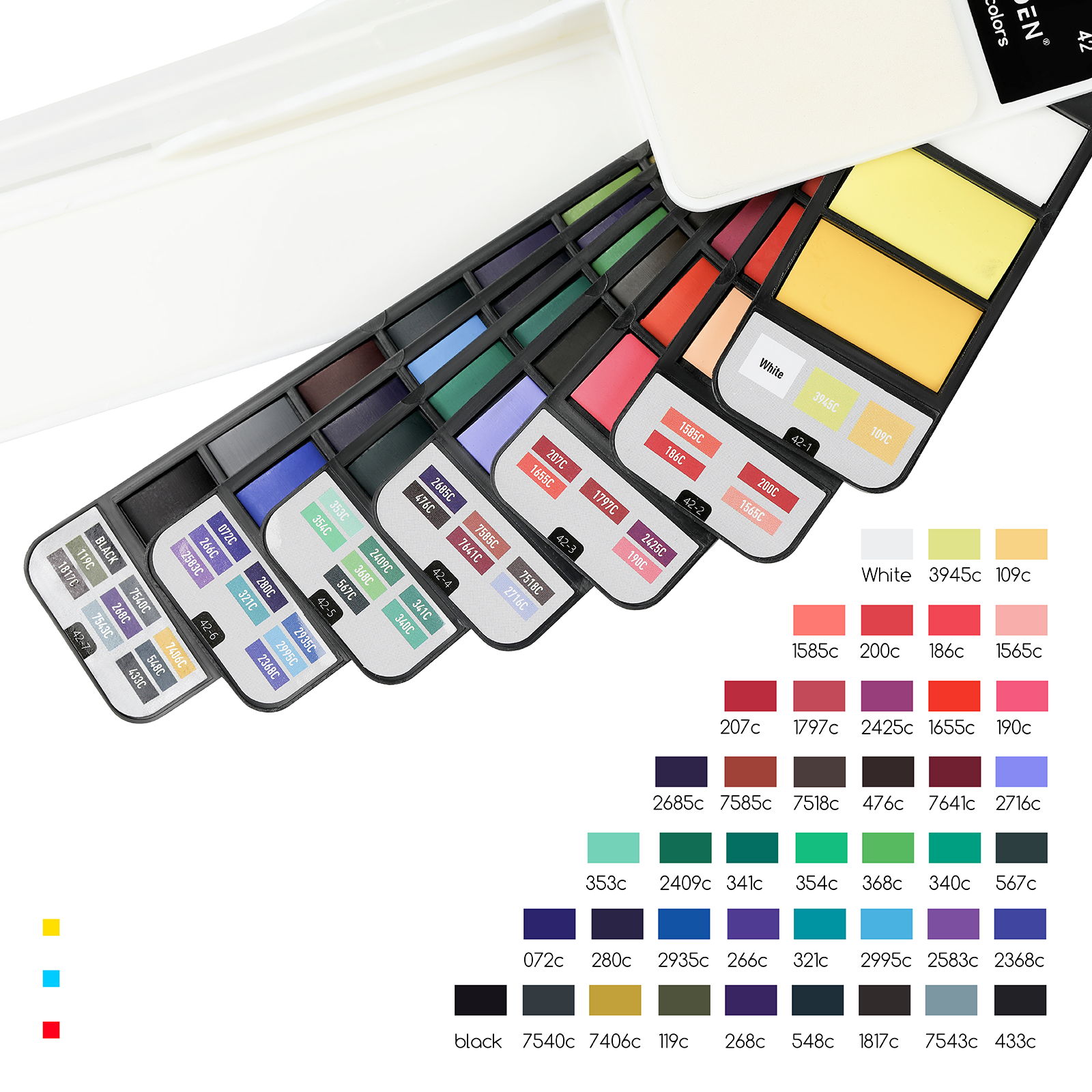 MEEDEN Art 42 basiskleuren draagbare aquarelverfset - 2