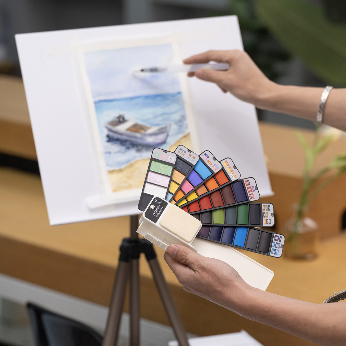 MEEDEN Art 42 basiskleuren draagbare aquarelverfset - 5