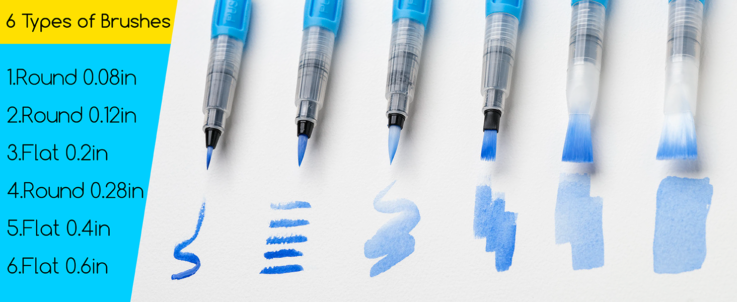 MEEDEN Art 6-delige hervulbare aquarelpenset 3 | Schilderverf Club