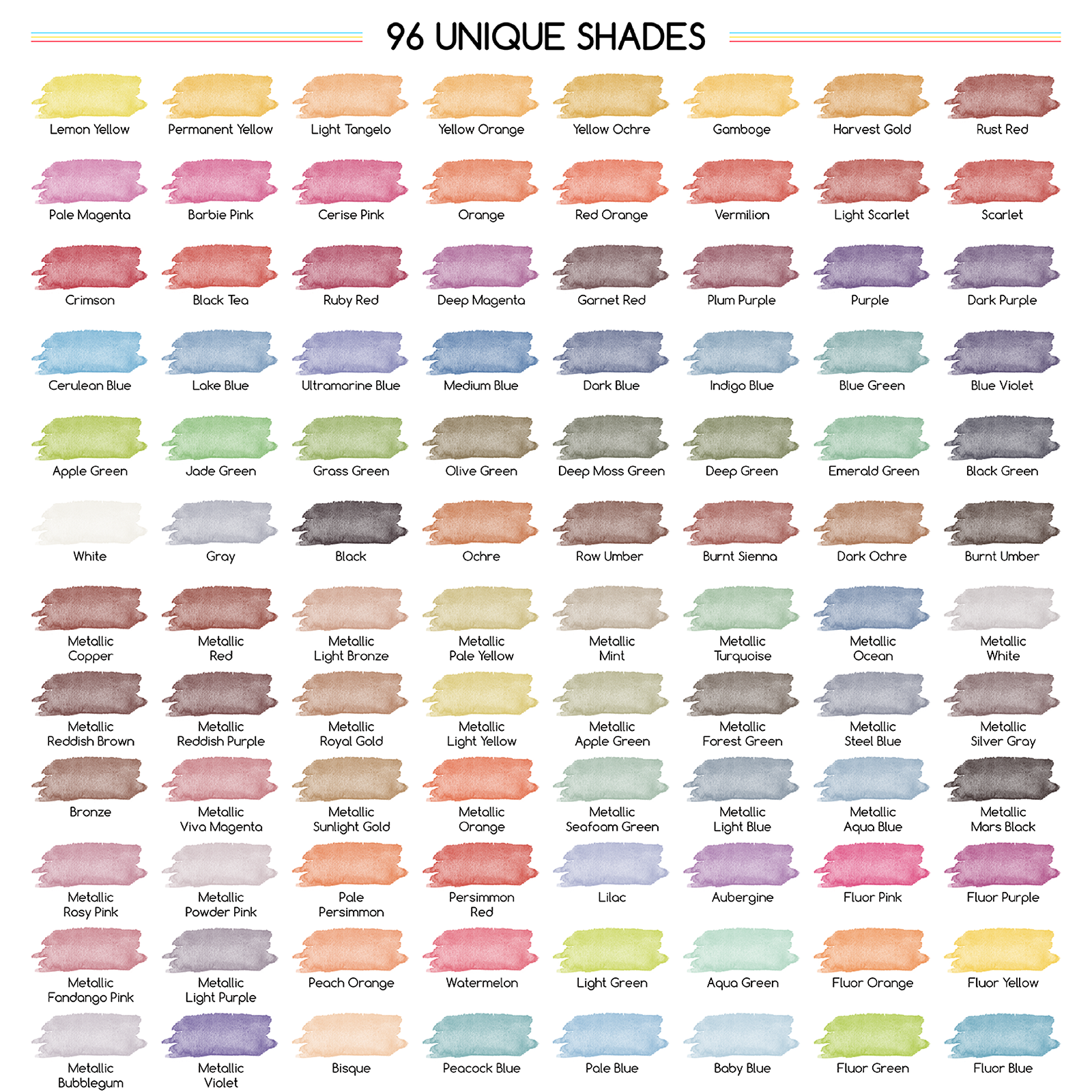 MEEDEN Art 96 kleuren aquarelverfset - 3