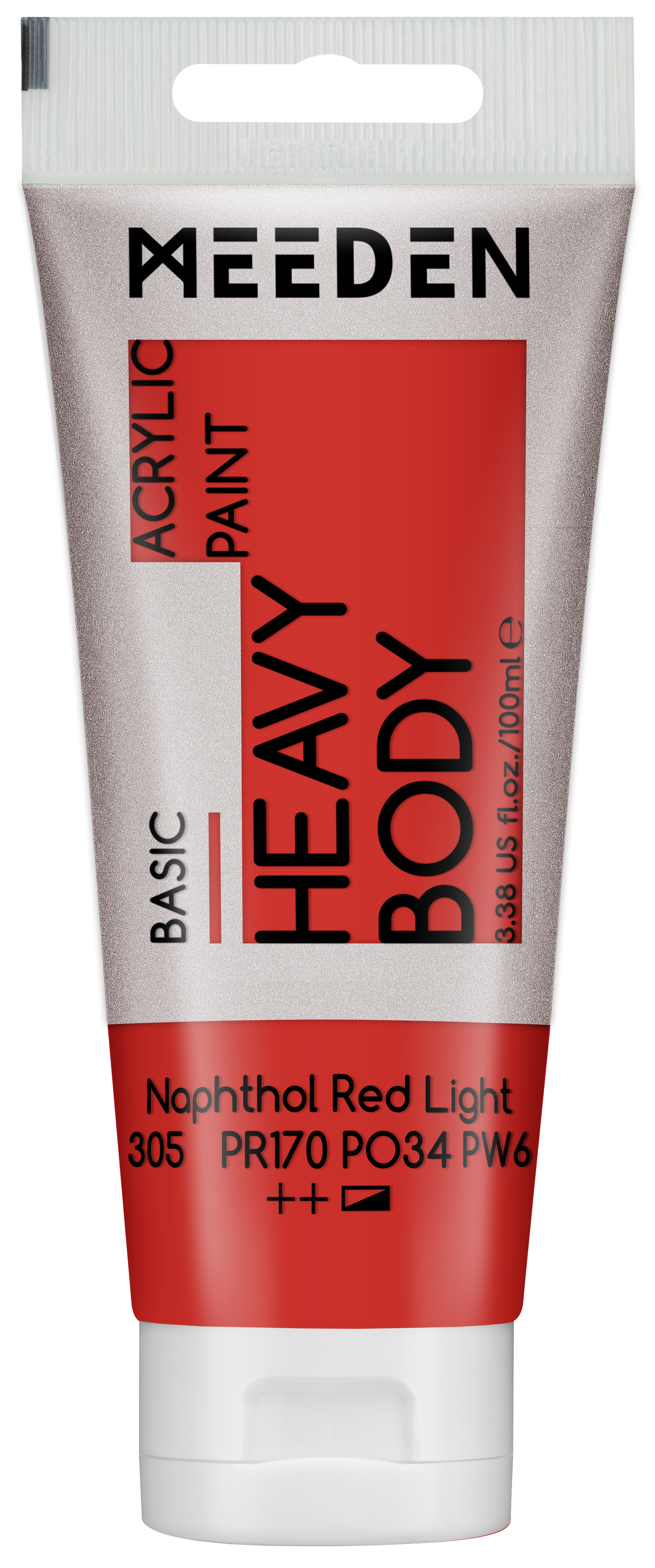 MEEDEN Art acrylverf Naphthol Red Light 100ml tube | Schilderverf Club