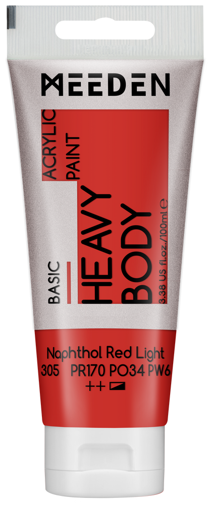 MEEDEN Art acrylverf Naphthol Red Light 100ml tube | Schilderverf Club
