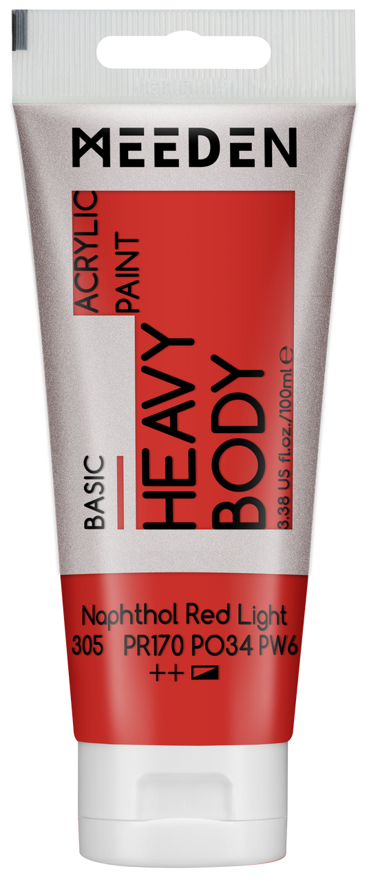 MEEDEN Art acrylverf Naphthol Red Light 100ml tube | Schilderverf Club