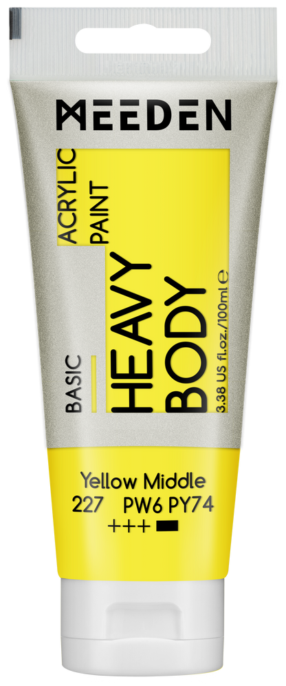 MEEDEN Art acrylverf Yellow Middle 100ml tube | Schilderverf Club