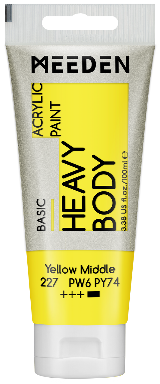 MEEDEN Art acrylverf Yellow Middle 100ml tube | Schilderverf Club