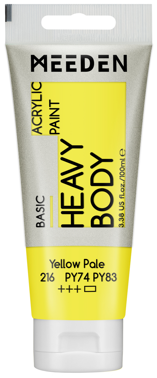 MEEDEN Art acrylverf Yellow Pale 100ml tube | Schilderverf Club