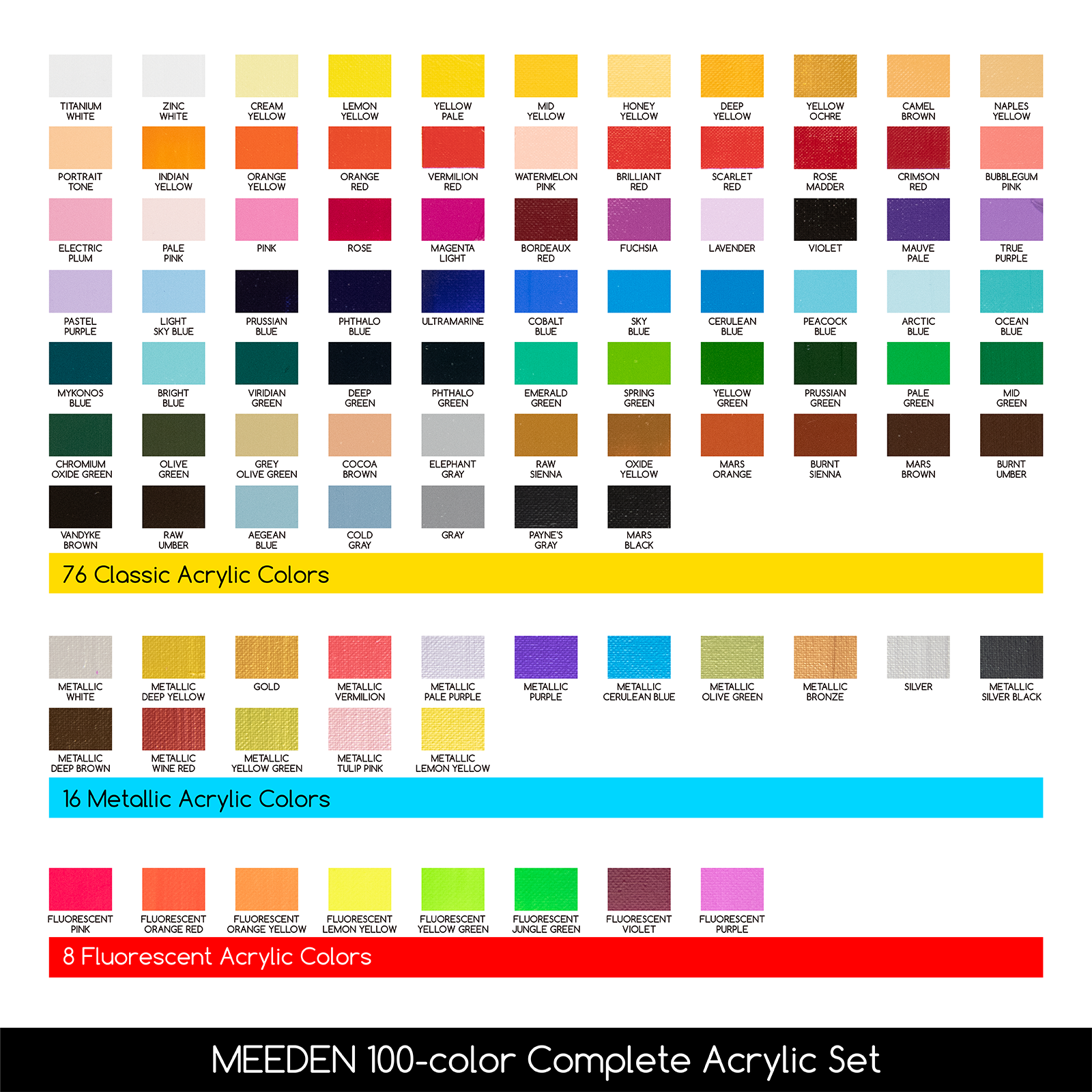 MEEDEN Art acrylverf set 100 kleuren - 2
