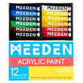 Acrylverf set 12 kleuren basis – MEEDEN Art