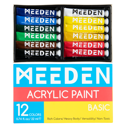 MEEDEN Art acrylverf set 12 kleuren - 1