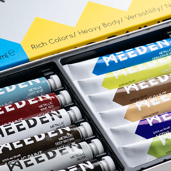 MEEDEN Art acrylverf set 12 metallic kleuren - 4