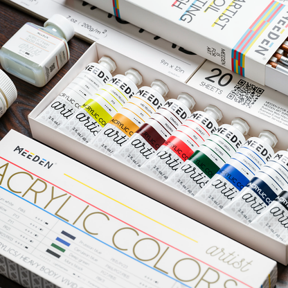 MEEDEN Art artist grade acrylverf set 9 kleuren - 1