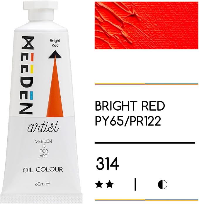 MEEDEN Art bright red olieverf 60 ml | Schilderverf Club
