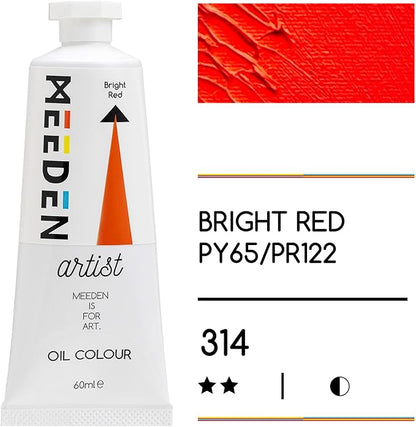 MEEDEN Art bright red olieverf 60 ml | Schilderverf Club