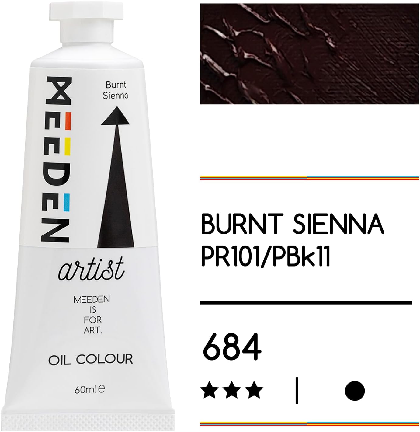MEEDEN Art burnt sienna olieverf 60 ml | Schilderverf Club