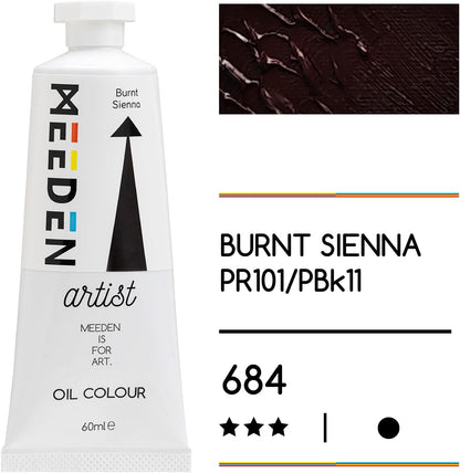 MEEDEN Art burnt sienna olieverf 60 ml | Schilderverf Club