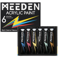 Acrylverf set 6 glitter kleuren – MEEDEN Art