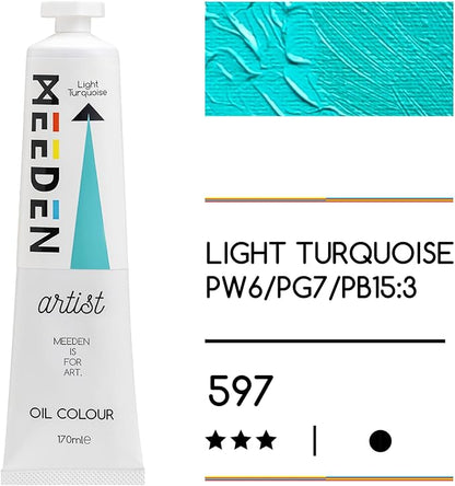MEEDEN Art light turquoise blue olieverf 170 ml 2 | Schilderverf Club