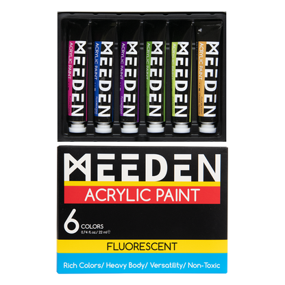 MEEDEN Art neon acrylverf set 6 kleuren - 4