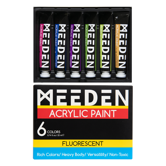 MEEDEN Art neon acrylverf set 6 kleuren - 4