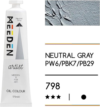 MEEDEN Art neutral gray olieverf 170 ml 2 | Schilderverf Club