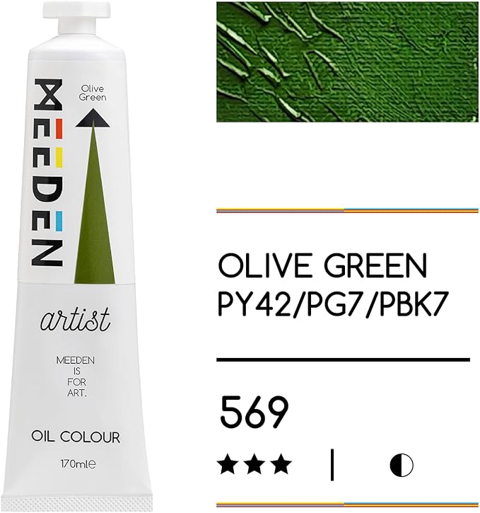 MEEDEN Art olive green olieverf 170 ml 2 | Schilderverf Club