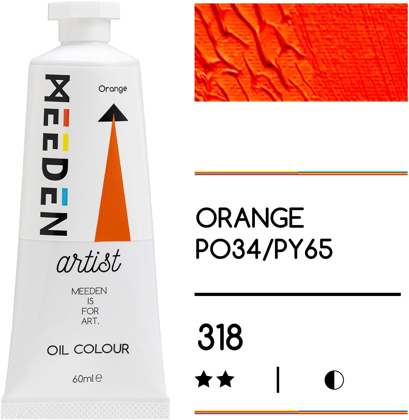 MEEDEN Art orange olieverf 60 ml 2