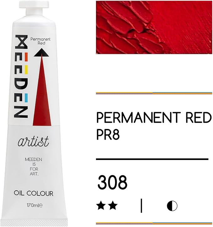 MEEDEN Art permanent red olieverf 170 ml 2 | Schilderverf Club