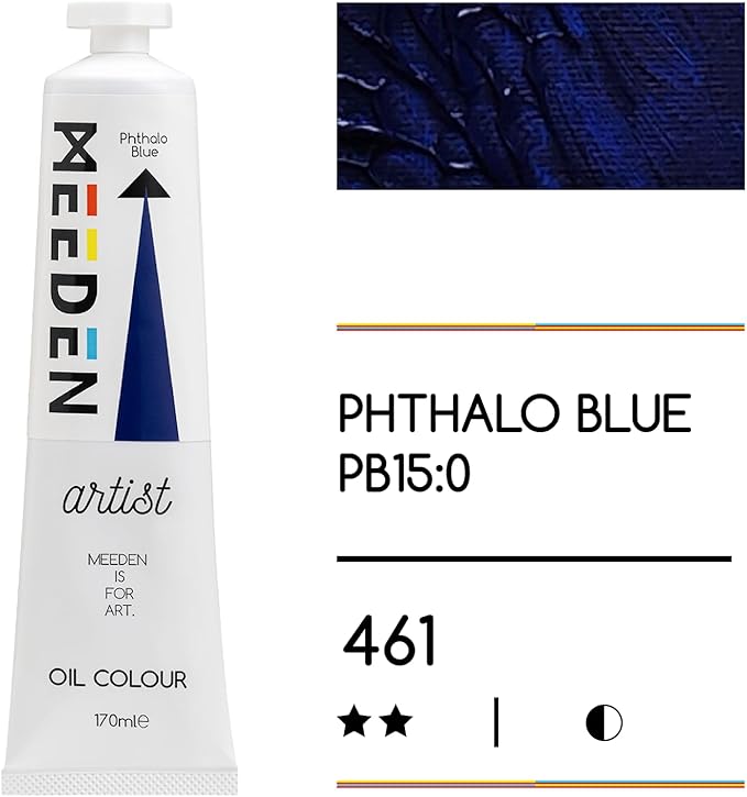 MEEDEN Art phthalo blue olieverf 170 ml 2 | Schilderverf Club