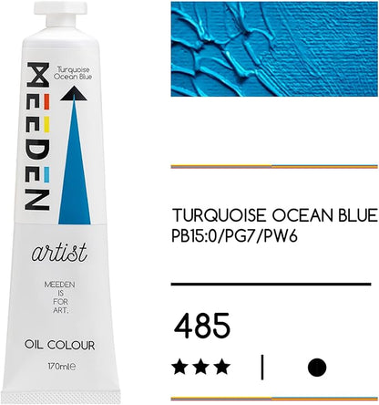 MEEDEN Art turquoise ocean blue olieverf 170 ml 2 | Schilderverf Club
