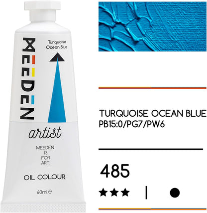 MEEDEN Art turquoise ocean blue olieverf 60 ml 2