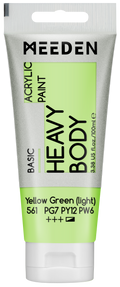 Acrylverf Geelgroen Licht heavy body 100 ml – MEEDEN Art