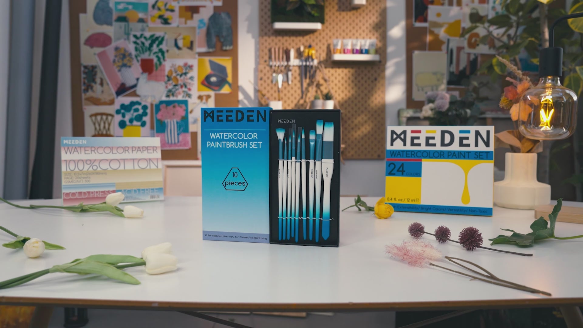 MEEDEN Art aquarelverf set 24 kleuren - video